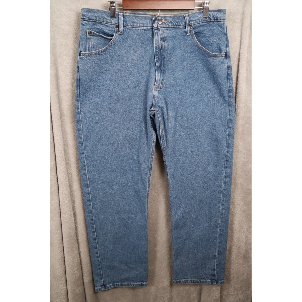 Wrangler Mens Premium Quality Straight Leg Jeans Blue Medium Wash 38x29 96FXVDB